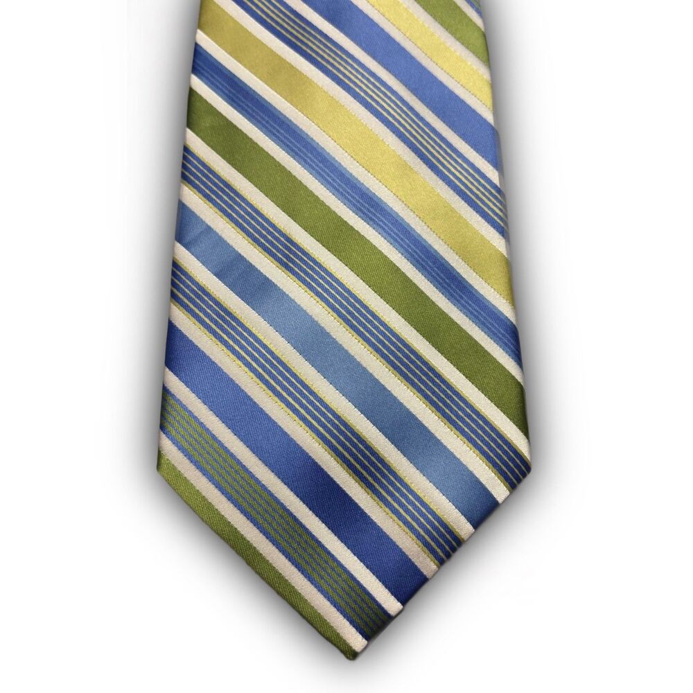 Blue Patterned Covington Silk Striped Tie